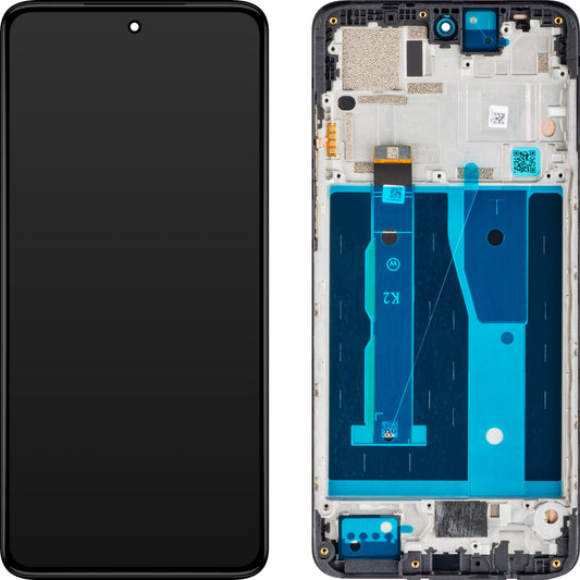 Motorola Moto G84 Дисплей с тъчскрийн, с рамка, черен, сервизен пакет 5D68C23231