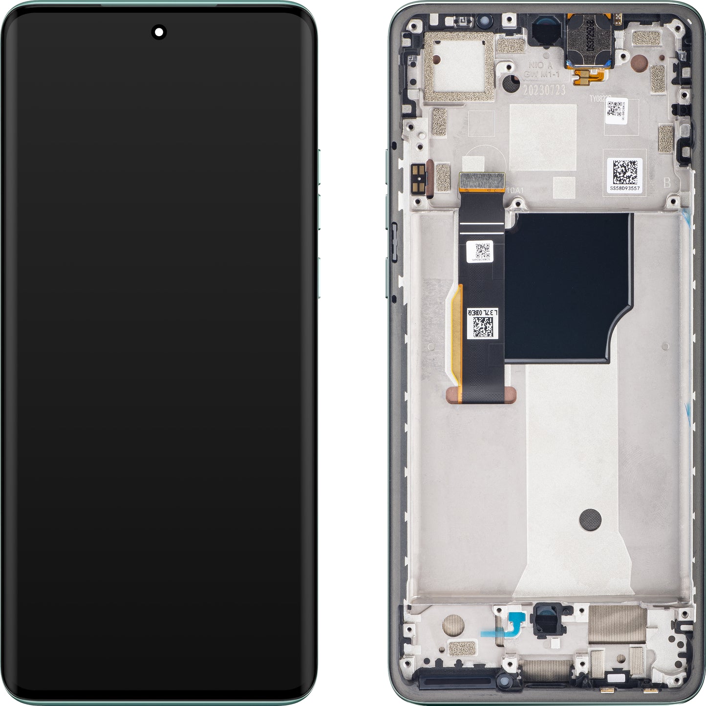 Тъчскрийн дисплей Motorola Edge 40 Neo, с рамка, версия L3, тюркоаз (успокояващо море), сервизен пакет 5D68C23159