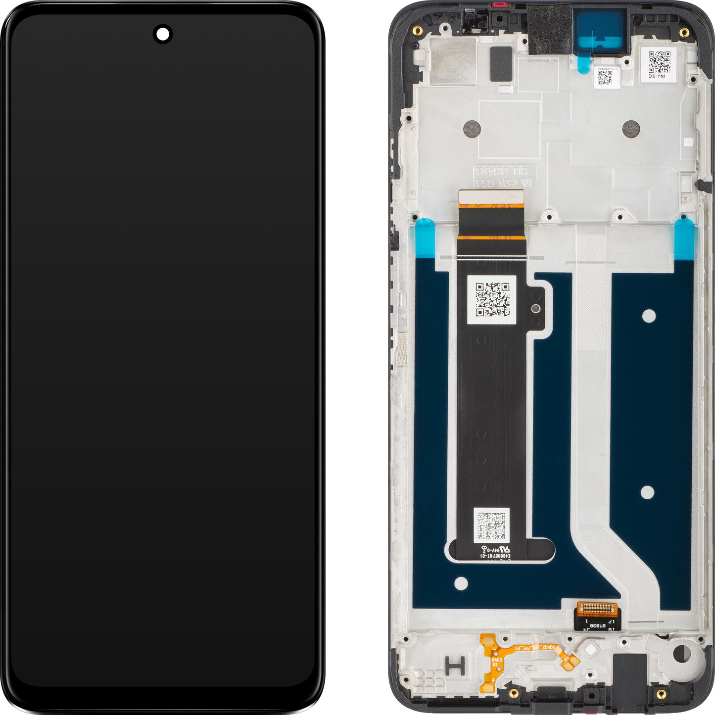 Motorola Moto G34 Дисплей с тъчскрийн, с рамка, черен, сервизен пакет 5D68C23723