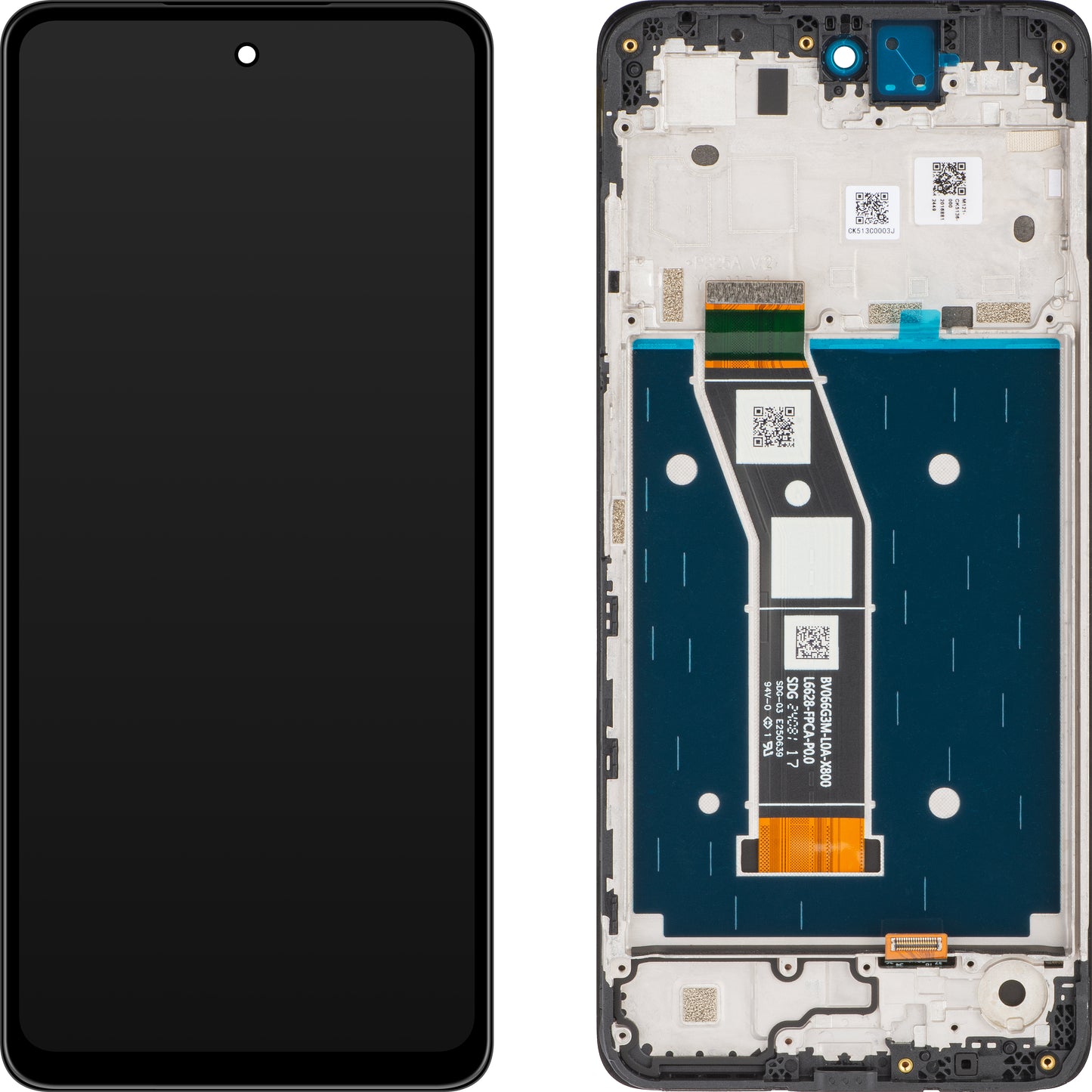 Motorola Moto G24 Дисплей с тъчскрийн, с рамка, черен, сервизен пакет 5D68C23810