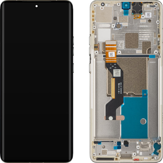 Тъчскрийн дисплей Motorola Edge 50 Pro, с рамка, сив (Moonlight Pearl), сервизен пакет 5D68C24094