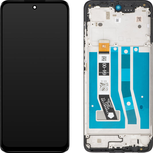 Motorola Moto Moto G55 Тъчскрийн дисплей, с рамка, черен, сервизен пакет 5D68C28432