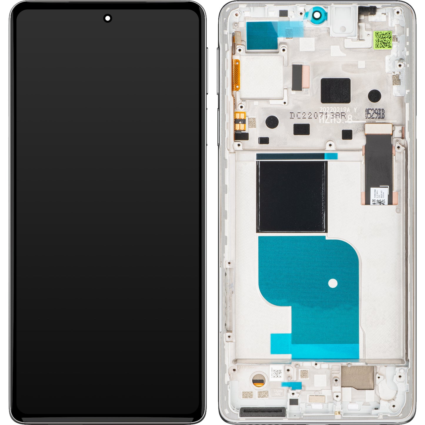 Сензорен дисплей Motorola Edge 30 Pro, с рамка, сребрист (Stardust White), сервизен пакет 5D68C20277