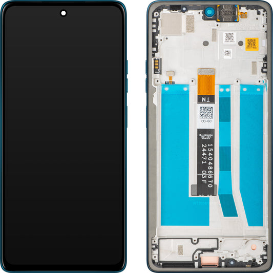 Дисплей с тъчскрийн Motorola Moto G75, с рамка, Син (Relucent Blue), Service Pack 5D68C29067