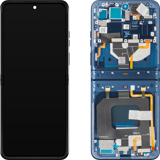 Дисплей с тъчскрийн Motorola Razr 2025 / Razr 60, с рамка, подложка, тъмносин (Gibraltar Sea), Service Pack 5D68C29965