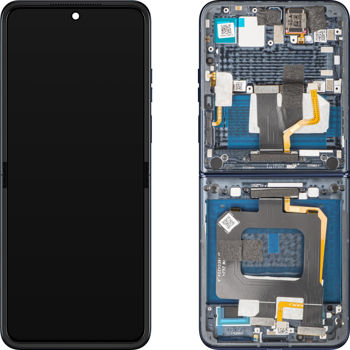 Дисплей с тъчскрийн Motorola Razr+ 2025 / Razr+ 2024 / Razr 50 Ultra, с рамка, подложка, тъмносин (Navy Blazer), Service Pack 5D68C24698