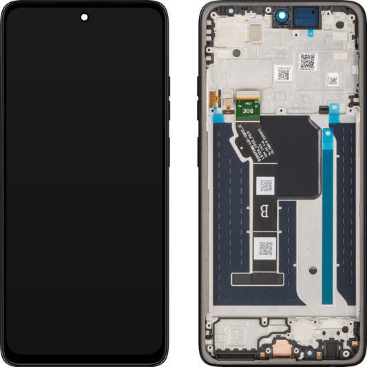 Дисплей с тъчскрийн Motorola Moto G56, с рамка, тъмносин (Black Oyster), Service Pack 5D68C30208