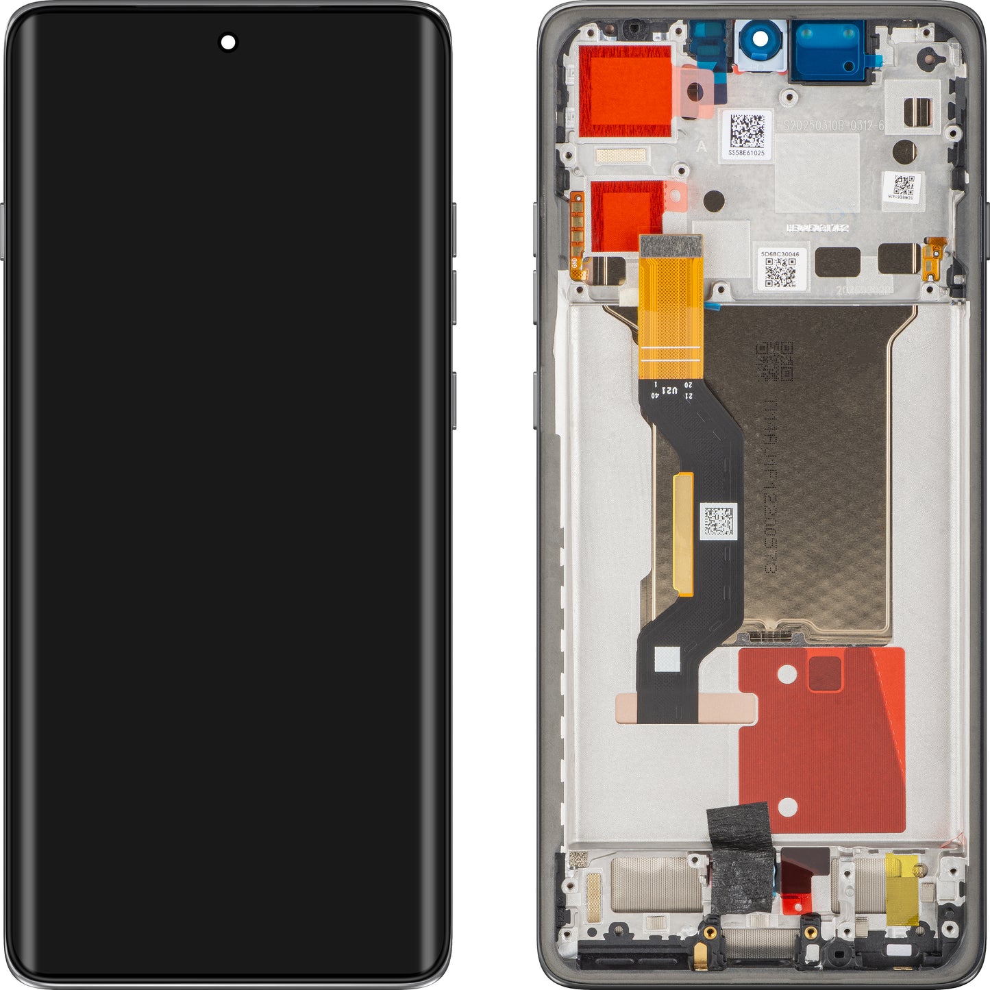 Дисплей с тъчскрийн Motorola Edge 60 Pro, с рамка, сив (Pantone Shadow), Service Pack 5D68C30253