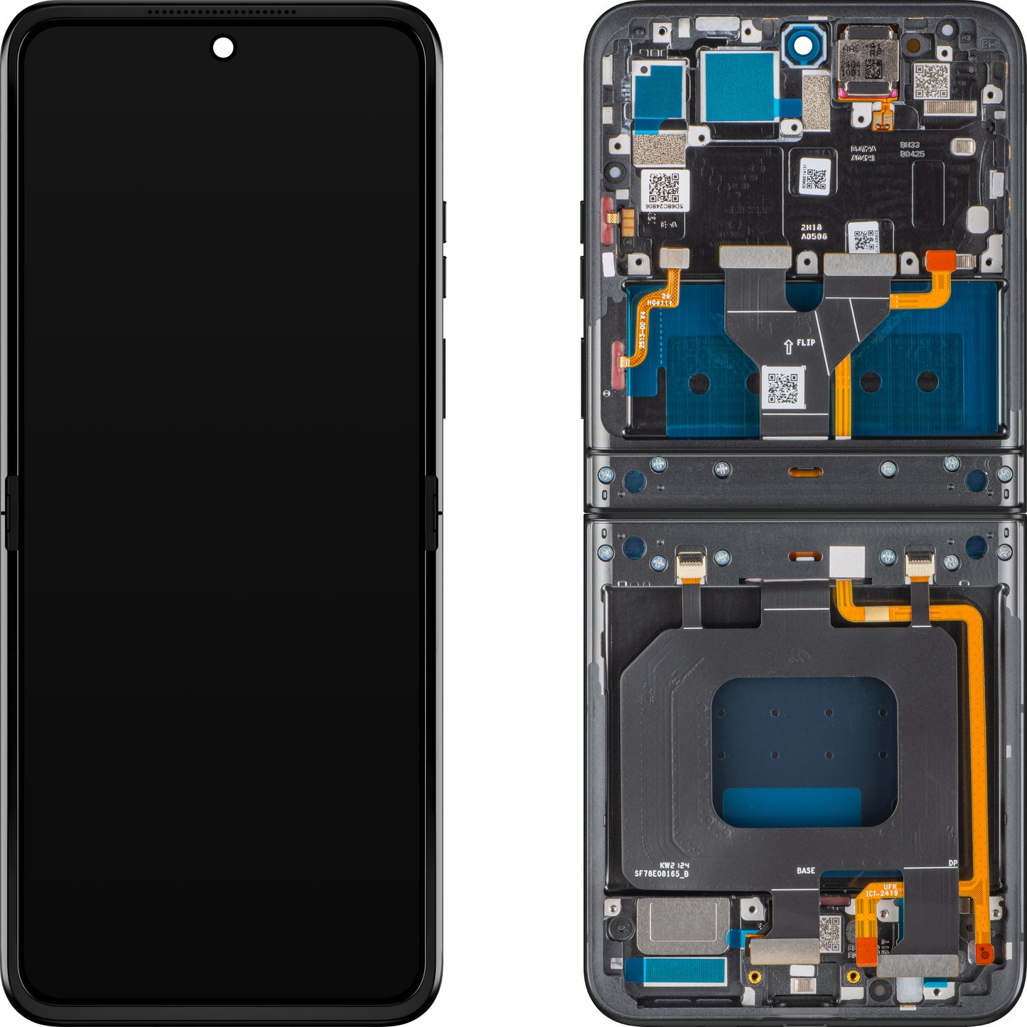Motorola Razr 2024 / Razr 50 Display with Touchscreen, with Frame, Under Inner, Grey (Steel Wool), Swap 5D68C24806