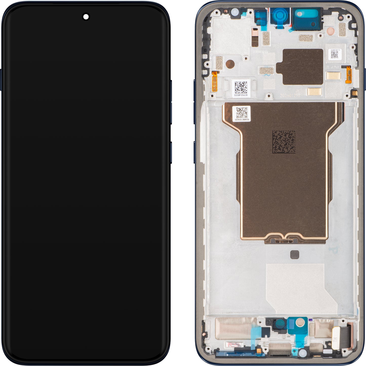 Дисплей с тъчскрийн Motorola Edge 70 Pro, с рамка, тъмносин (Pantone Titan), Service Pack 5D68C32420