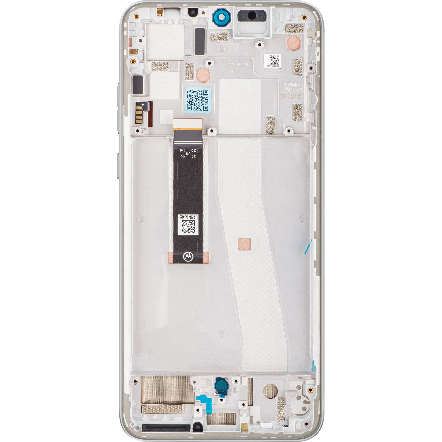 Motorola Edge 30 Neo сензорен дисплей, с рамка, сребрист (Ice Palace), сервизен пакет 5D68C21404