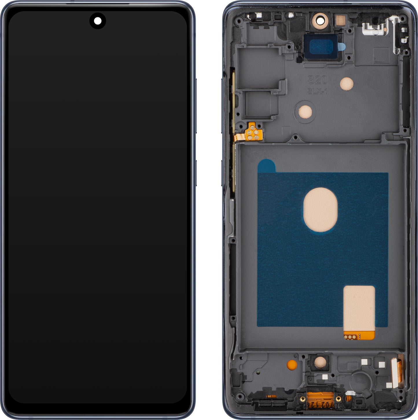 Дисплей с тъчскрийн MP съвместим с Samsung Galaxy S20 FE G780, с рамка, тъмносин.