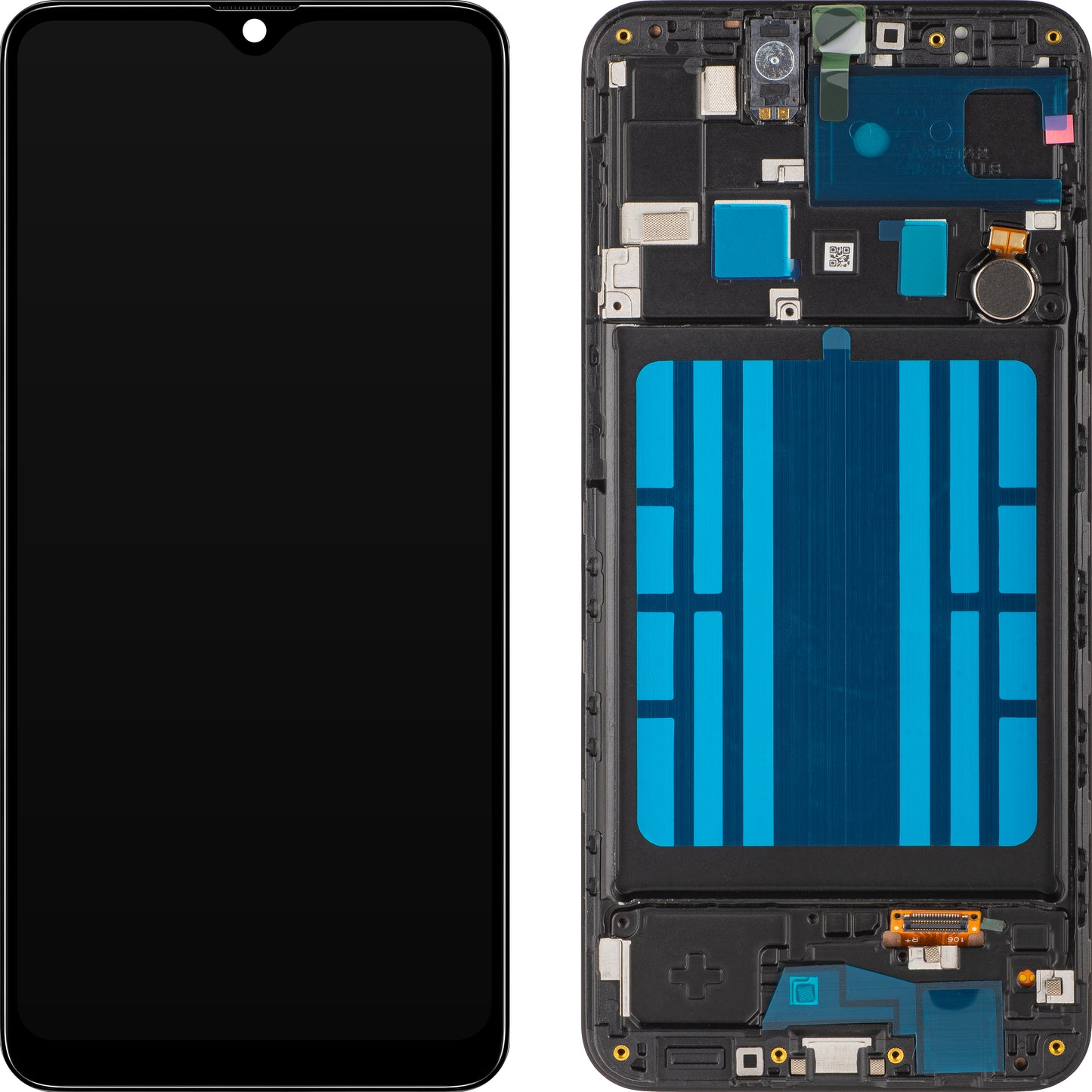 Дисплей с тъчскрийн MP съвместим с Samsung Galaxy A20 A205, с рамка, черен