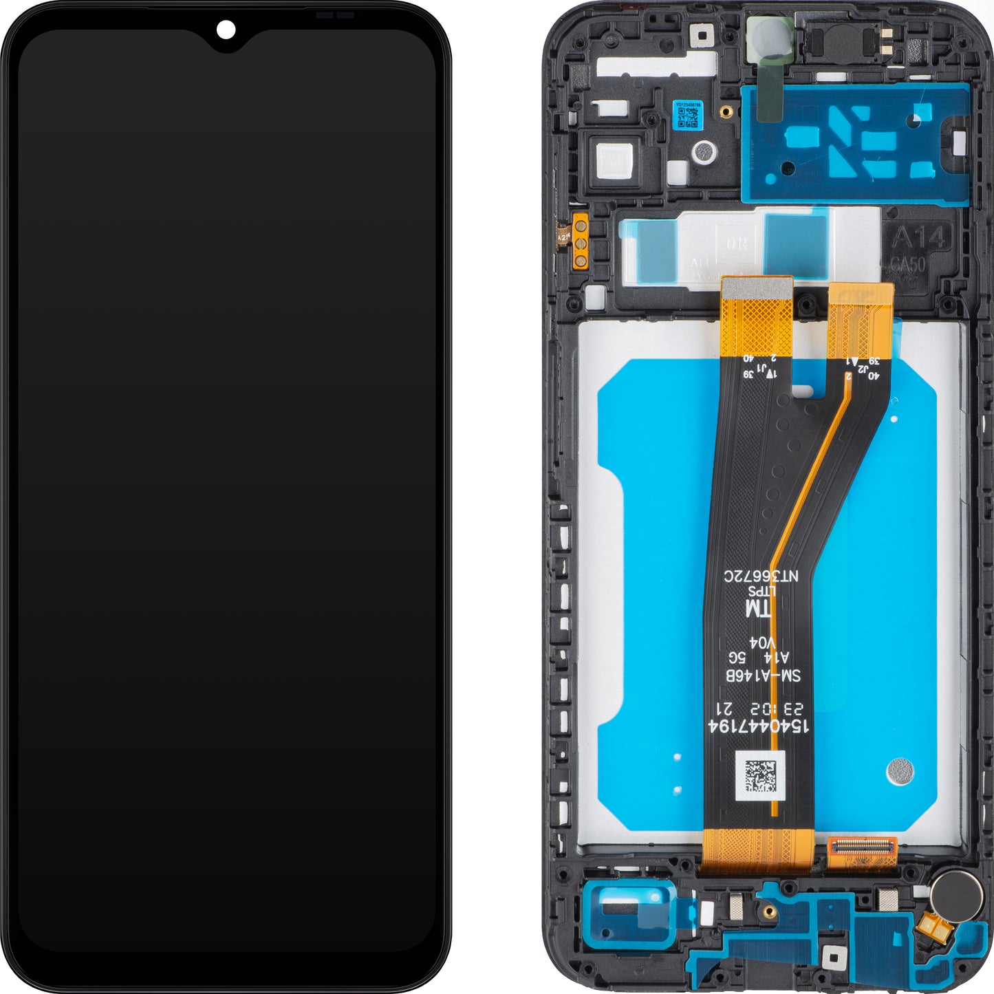 Дисплей с тъчскрийн MP съвместим с Samsung Galaxy A14 5G A146, с рамка, версия за извън Европа, черен