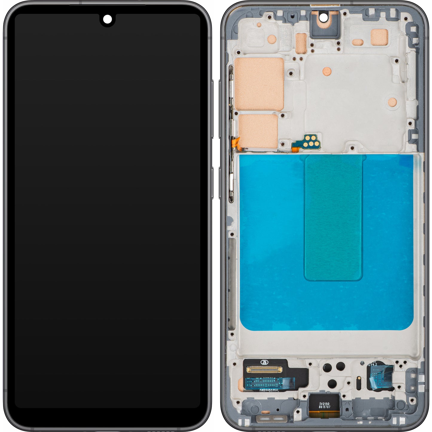 Дисплей с тъчскрийн MP, съвместим с Samsung Galaxy S23 S911, с рамка, черен