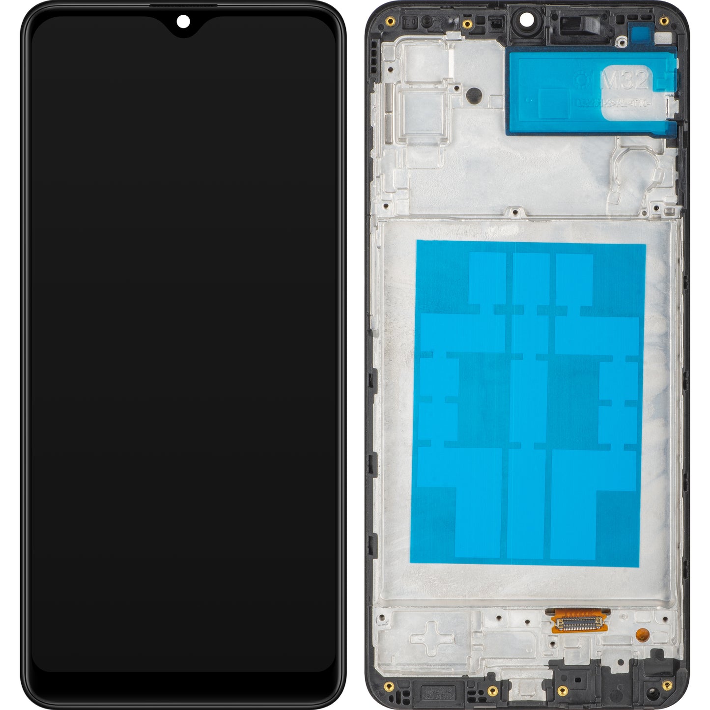 Дисплей с тъчскрийн MP съвместим със Samsung Galaxy M32 M325, с рамка, черен