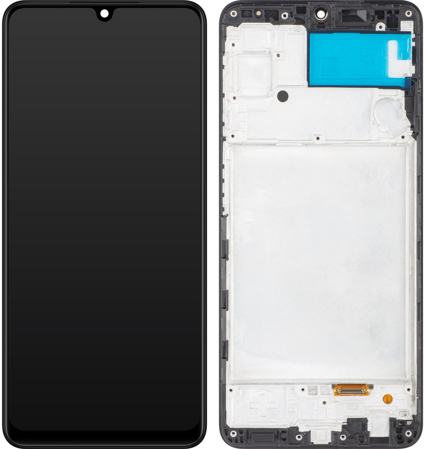 MP сензорен дисплей, съвместим със Samsung Galaxy A22 A225, с рамка, черен