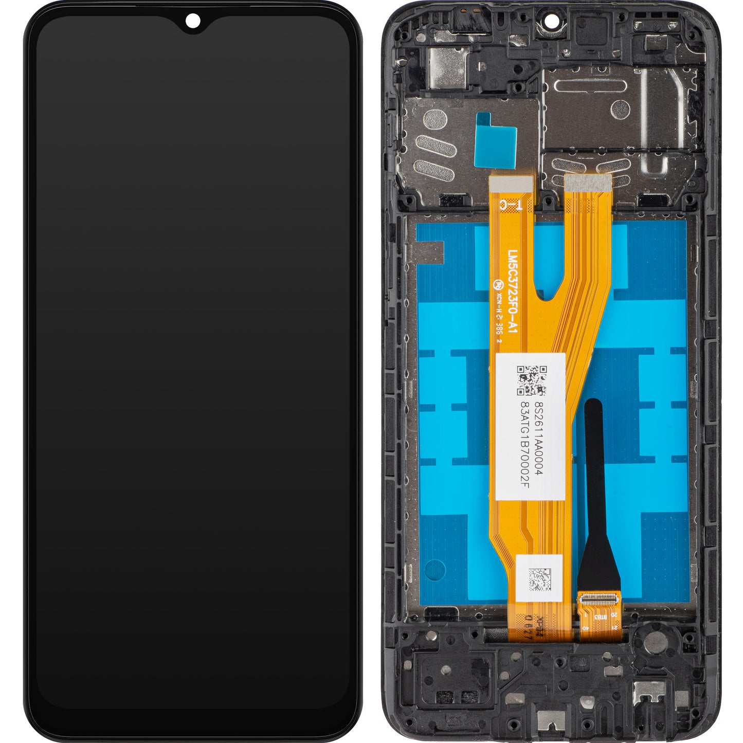 MP сензорен дисплей, съвместим със Samsung Galaxy A03 Core A032, с рамка, черен