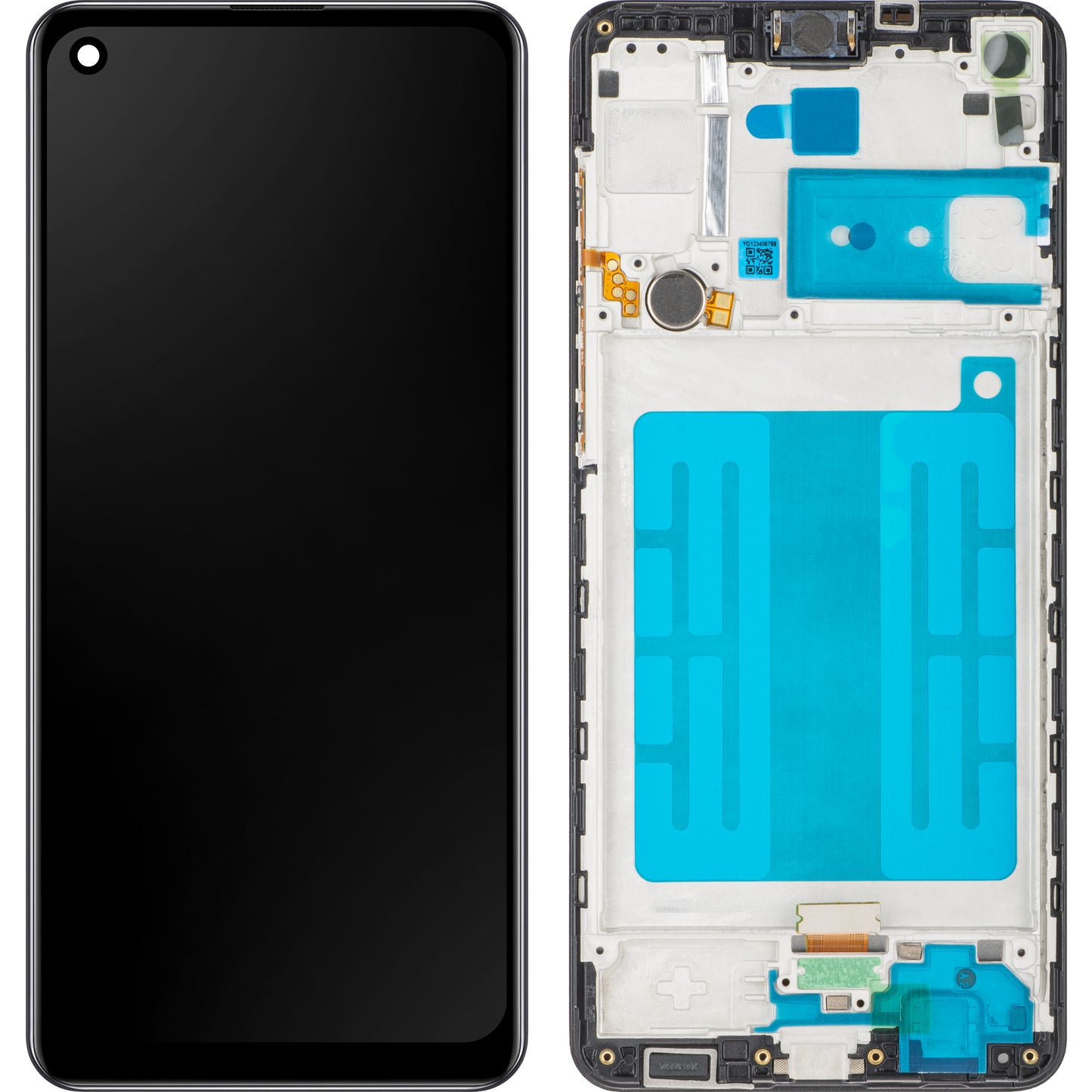 MP сензорен дисплей, съвместим със Samsung Galaxy A21s A217, с рамка, черен