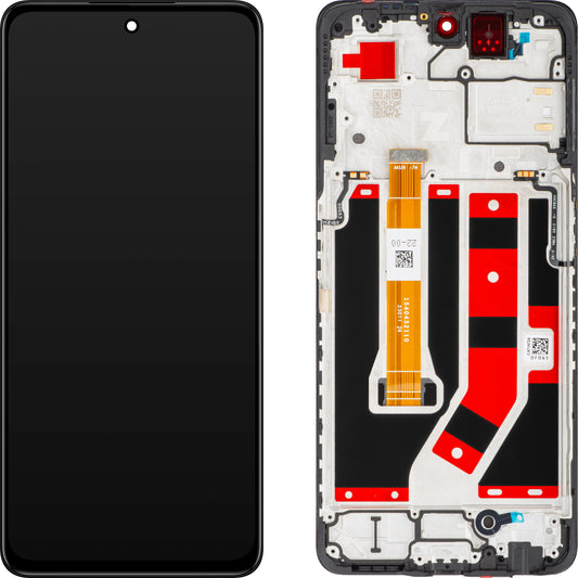Тъчскрийн дисплей Oppo A98, с рамка, черен, сервизен пакет 621029000029