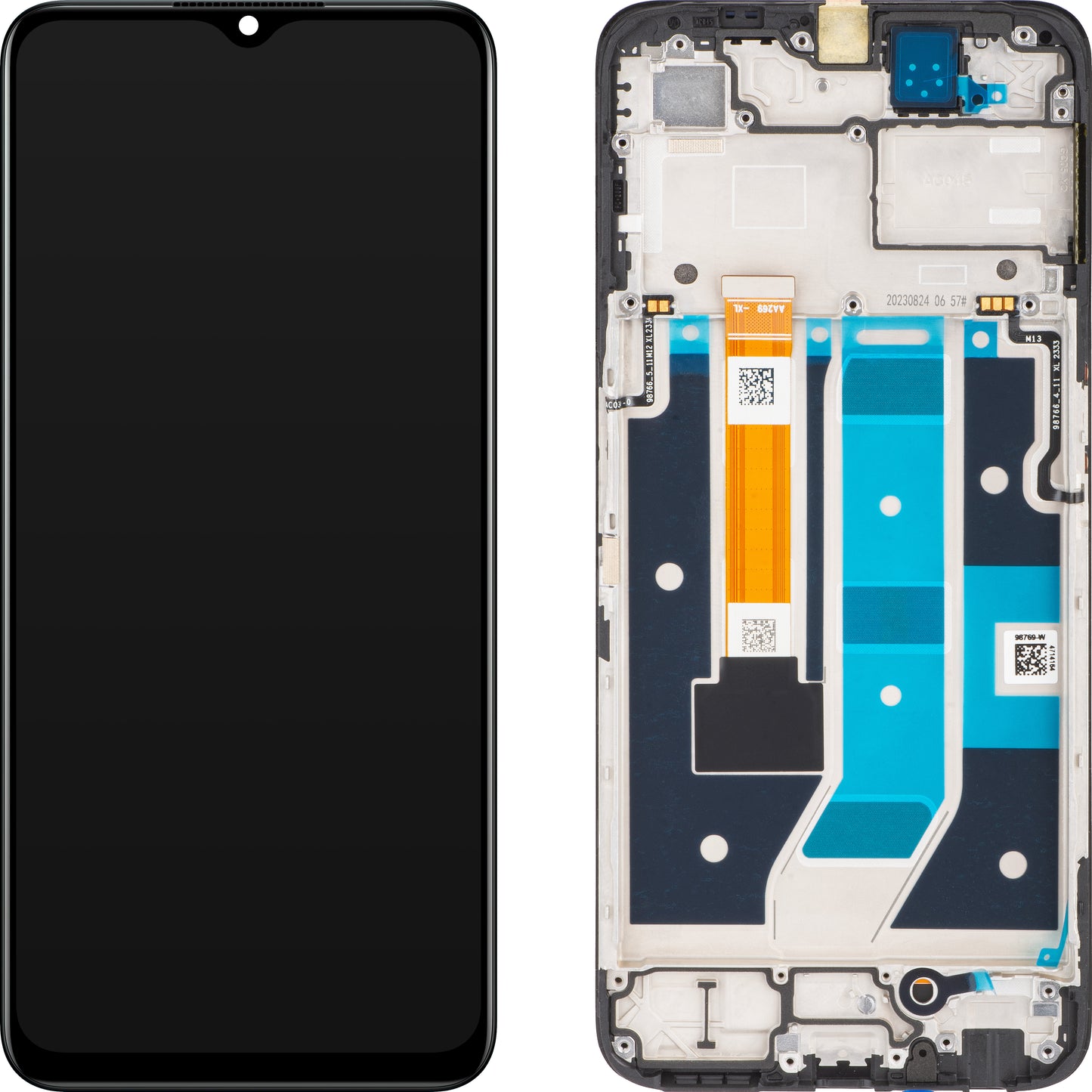 Тъчскрийн дисплей Oppo A78 5G, с рамка, черен, сервизен пакет 4130428