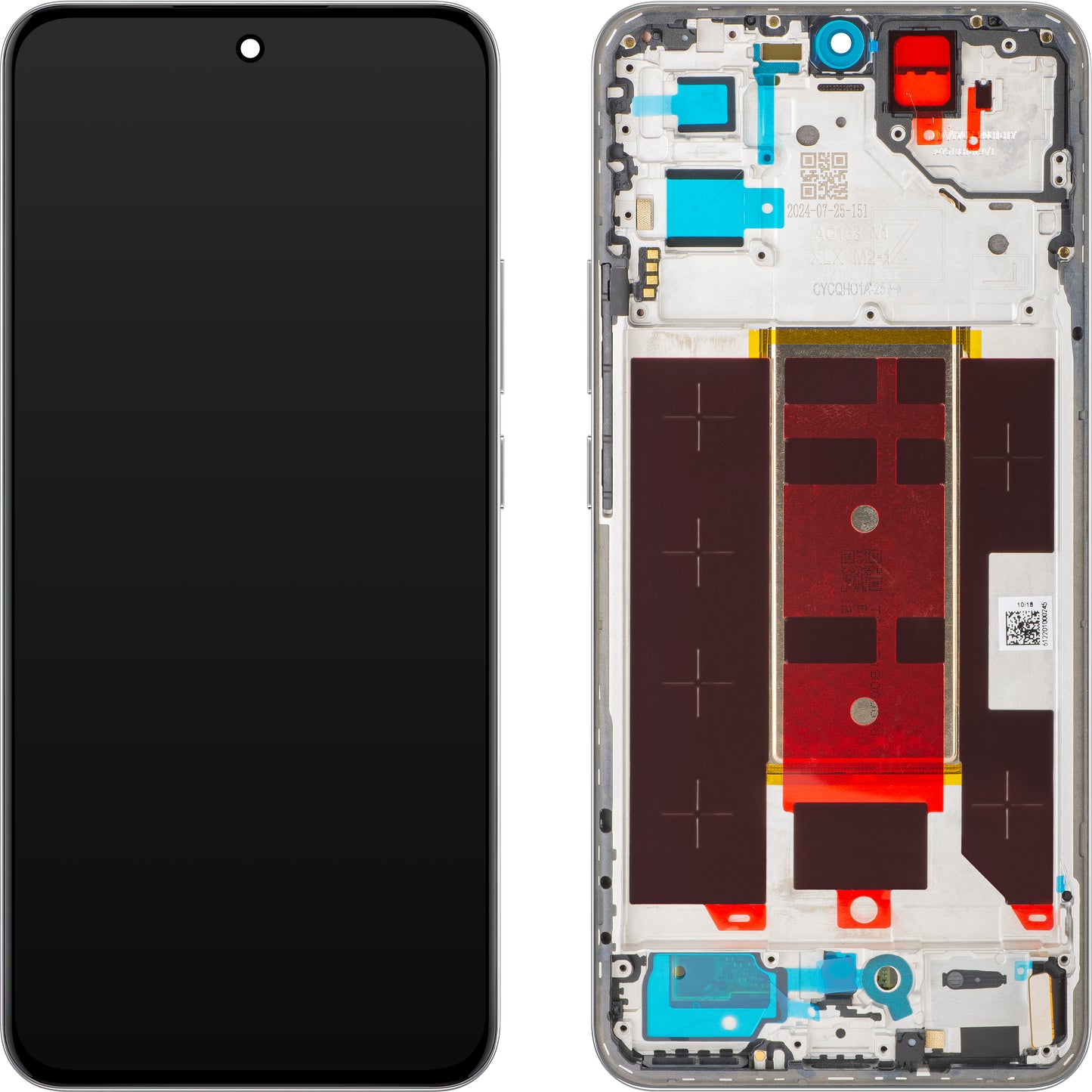 Дисплей с тъчскрийн Oppo Reno12 Pro, с рамка, Лилав (Nebula Silver), Service Pack 621029000217