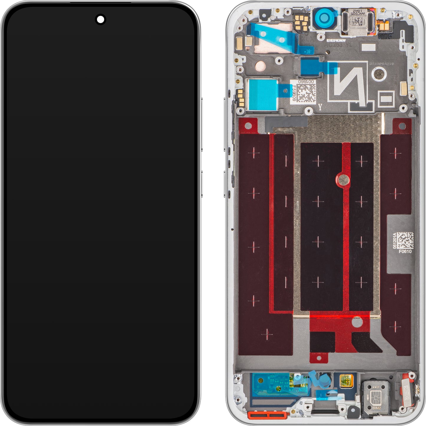 Дисплей с тъчскрийн Oppo Reno14, с рамка, Бял (Brilliant White), Service Pack 621029000603