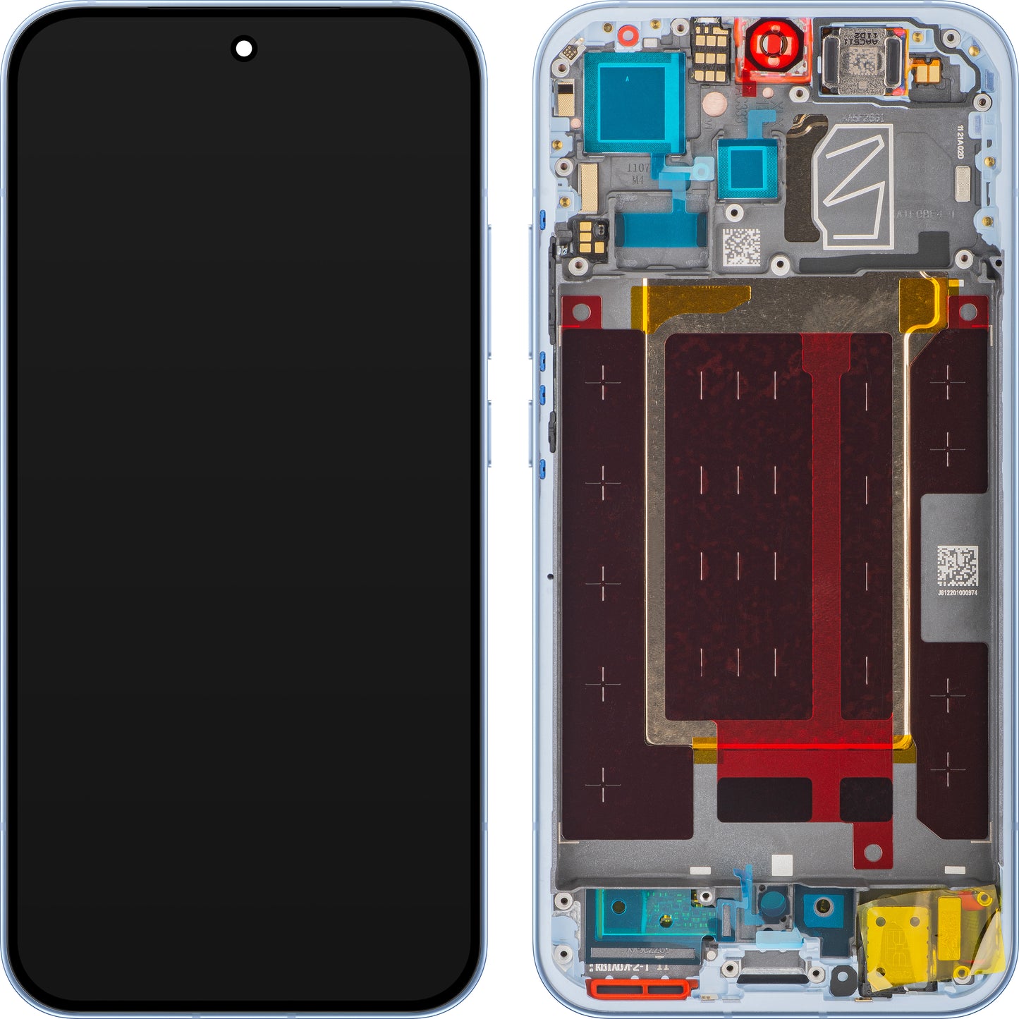 Дисплей с тъчскрийн Oppo Reno15 Pro Mini / Reno15 Pro, с рамка, Син (Aurora Blue), Service Pack 621029000776