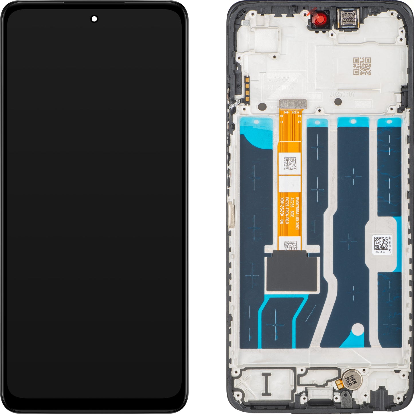 Дисплей с тъчскрийн Oppo A5 4G, с рамка, черен, Service Pack 621029000585