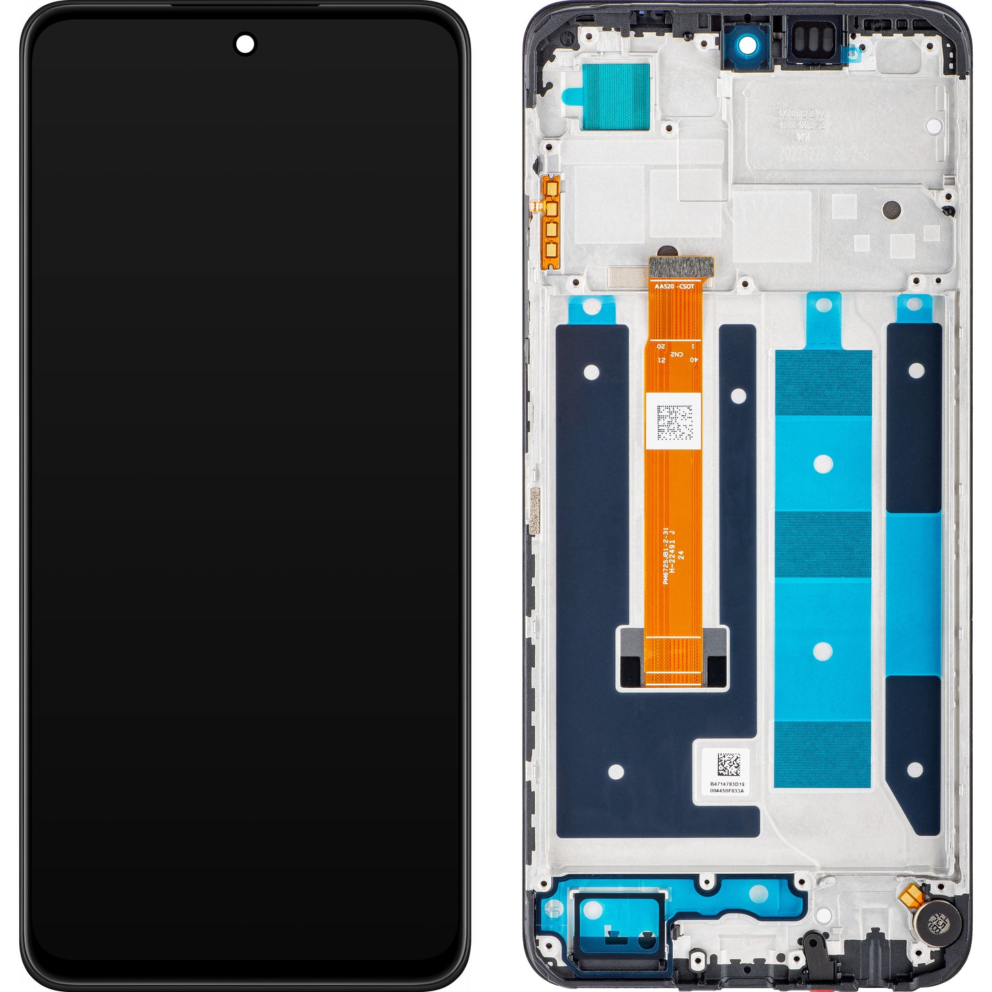 Сензорен дисплей Realme C55, с рамка, черен, сервизен пакет 4130438