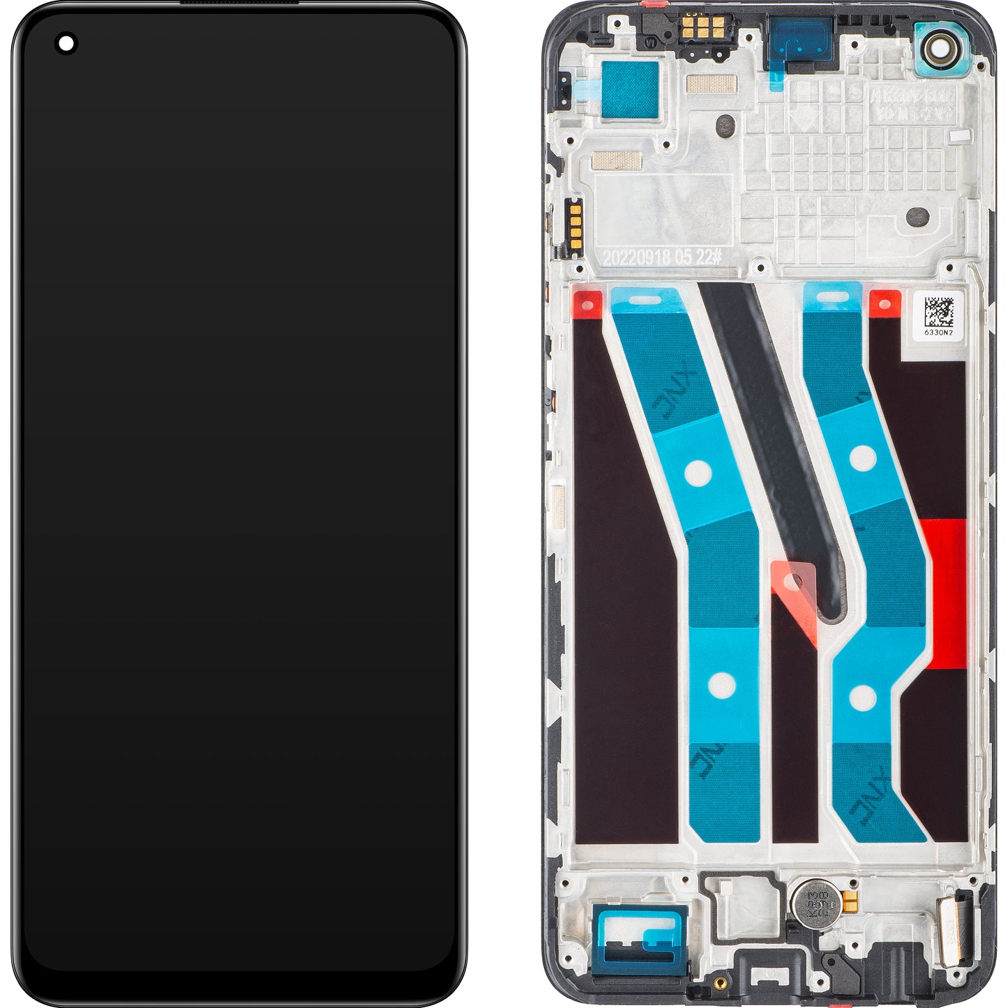 Сензорен дисплей Realme 10, с рамка, черен, сервизен пакет 4130359