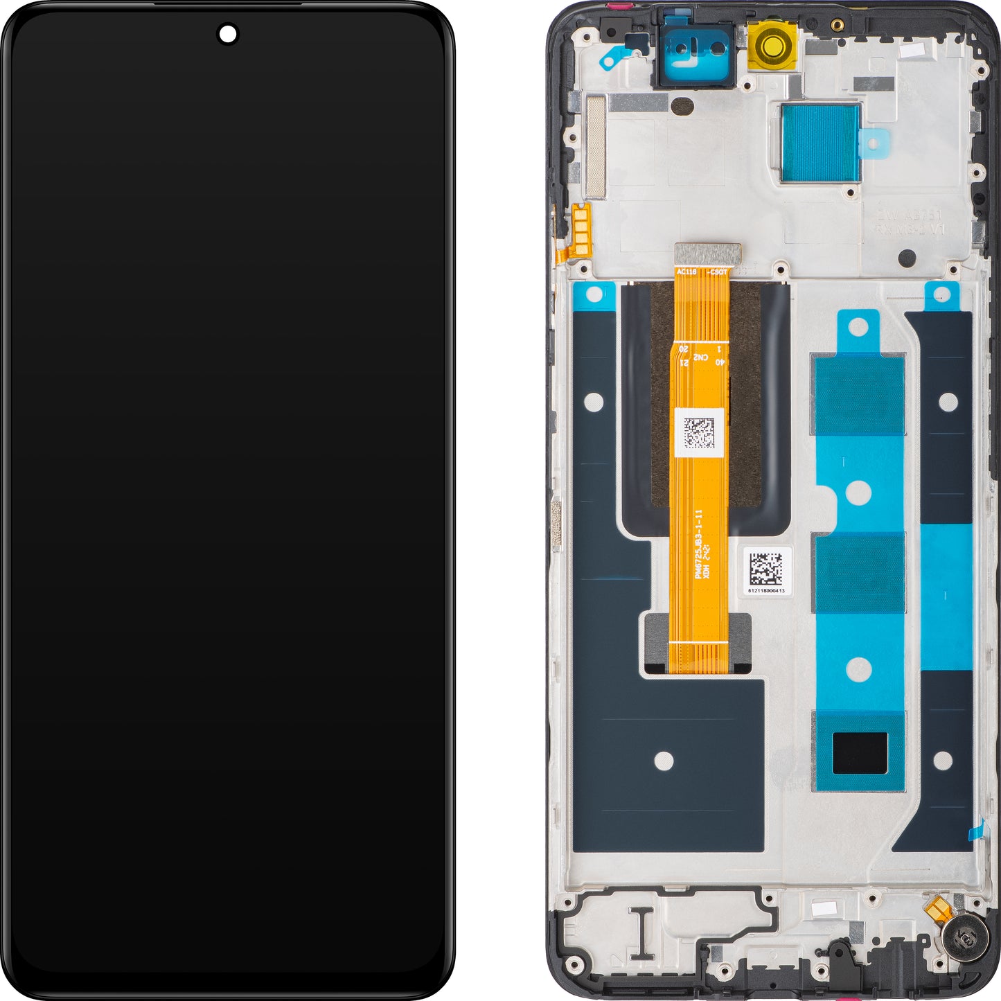 Дисплей с тъчскрийн Realme 12, с рамка, черен, комплект за сервиз