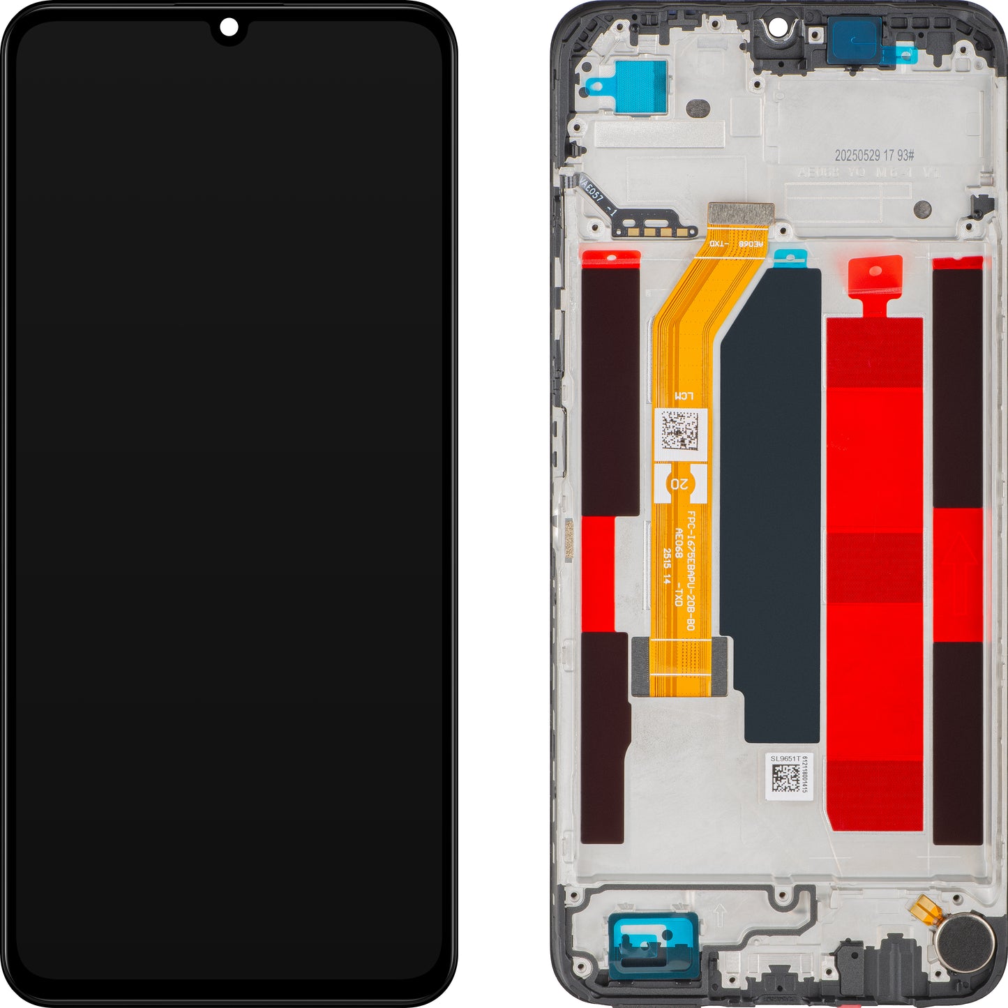 Дисплей с тъчскрийн Realme Note 70T, с рамка, черен (Obsidian Black), Service Pack 621029000609