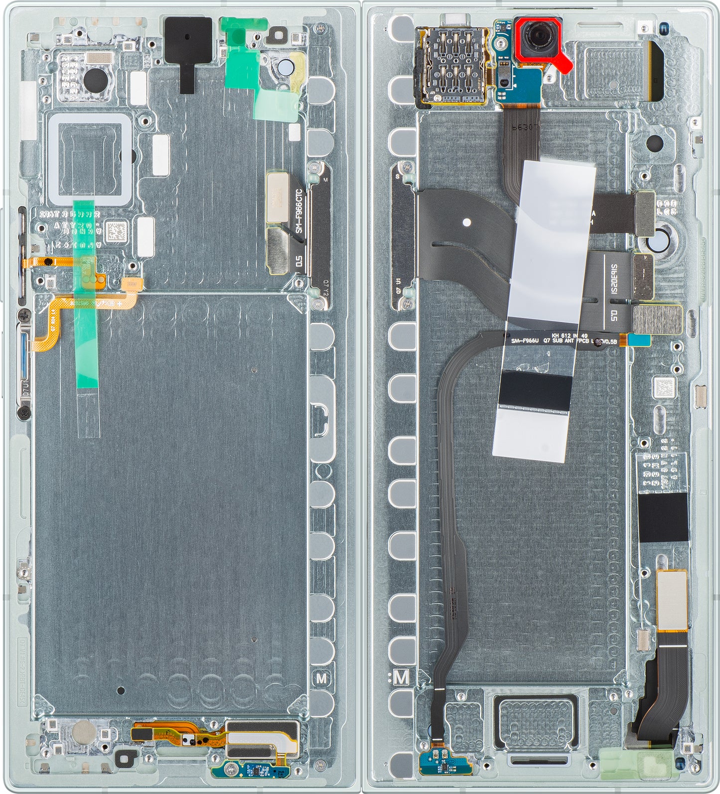 Дисплей с тъчскрийн Samsung Galaxy Z Fold7 F966, с рамка, под вътрешен, зелен (мента), сервизен пакет GH82-37548D