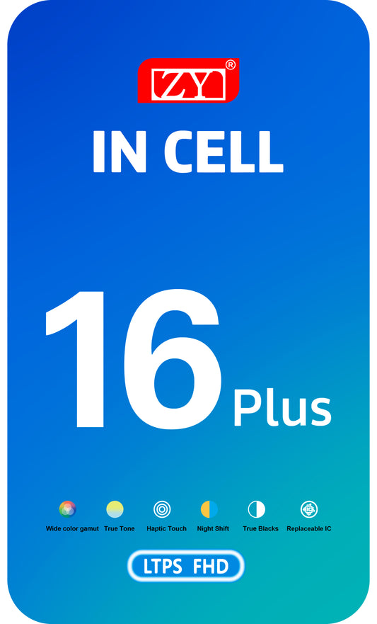 Дисплей с тъчскрийн ZY за Apple iPhone 16 Plus, с рамка, LCD In-Cell версия, черен