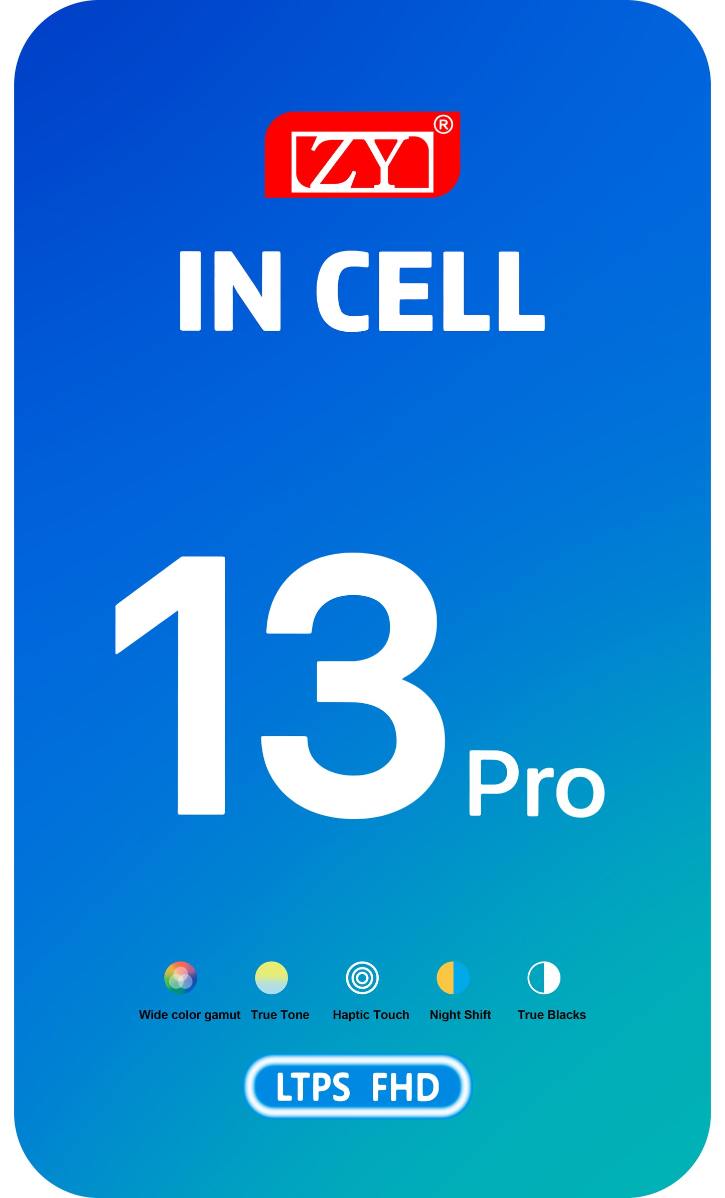 Дисплей с тъчскрийн ZY за Apple iPhone 13 Pro, с рамка, LCD версия In-Cell IC Movable, черен