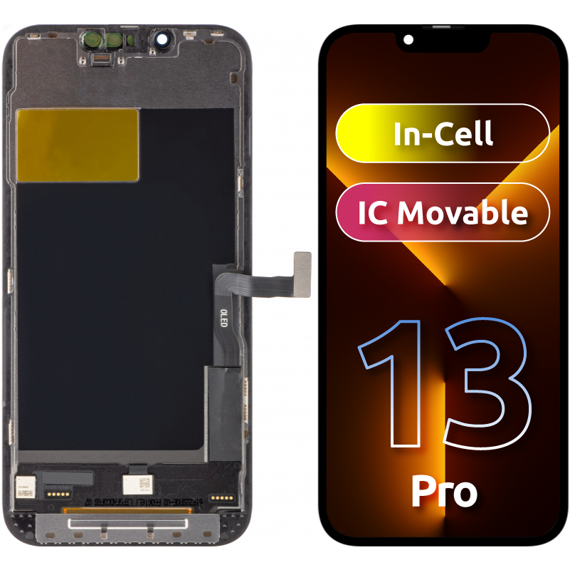 Дисплей с тъчскрийн ZY за Apple iPhone 13 Pro, с рамка, LCD версия In-Cell IC Movable, черен