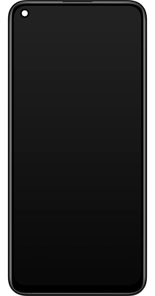 Тъчскрийн дисплей Xiaomi Redmi Note 9 5G / Redmi Note 9T 5G, с рамка, черен, сервизен пакет 5600030J2200