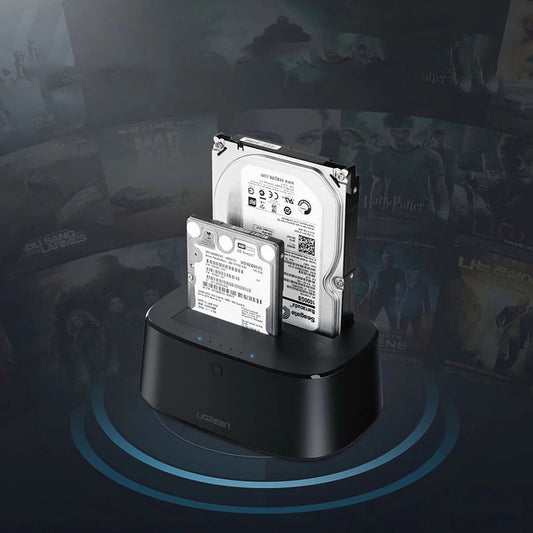 Докинг станция UGREEN CM198 (50857) за HDD / SSD SATA 2.5 инча / 3.5 инча, Черен