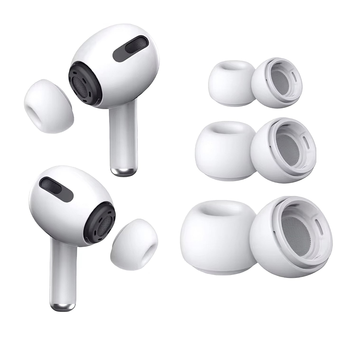 Тапи Tech-Protect за Apple AirPods Pro Series, Размер S / M / L, Бели