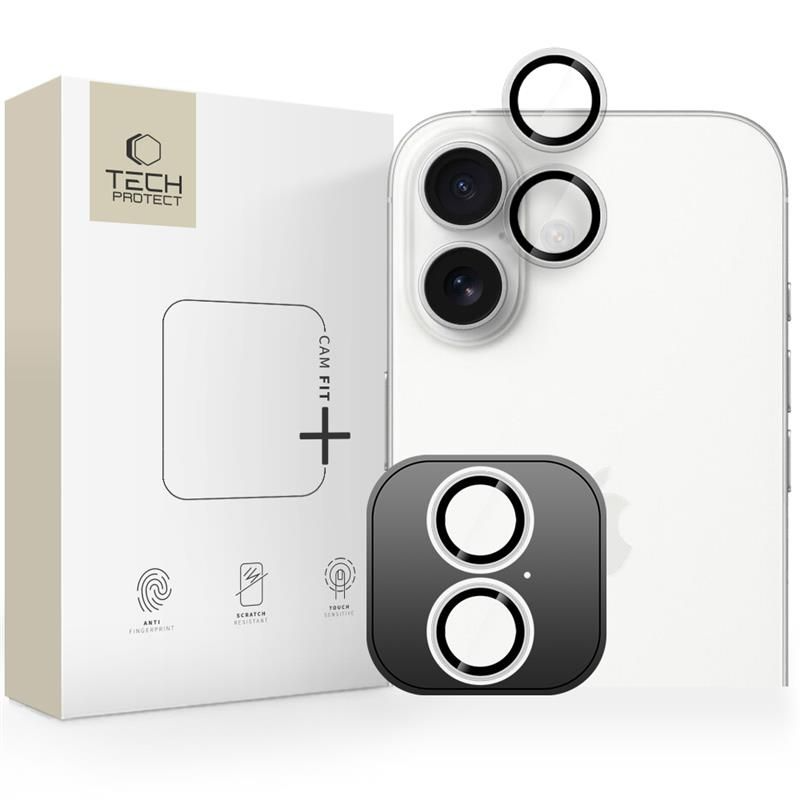 Защитно фолио за задна камера Tech-Protect CamRing Fit+ за Apple iPhone 17, закалено стъкло, прозрачно