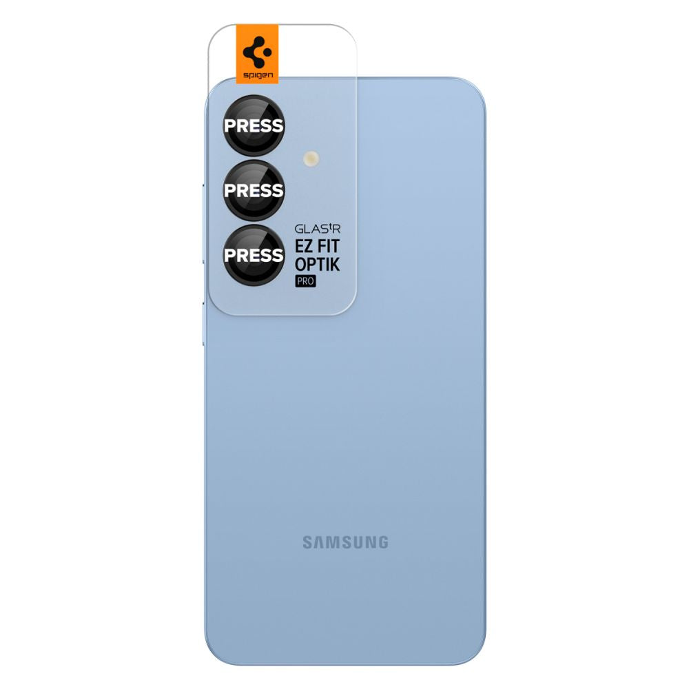 Spigen GlastR EZ FIT Optik Pro HD Rear Camera Protector for Samsung Galaxy S25+ S936, Tempered Glass, Set of 2 pieces, Black AGL09088