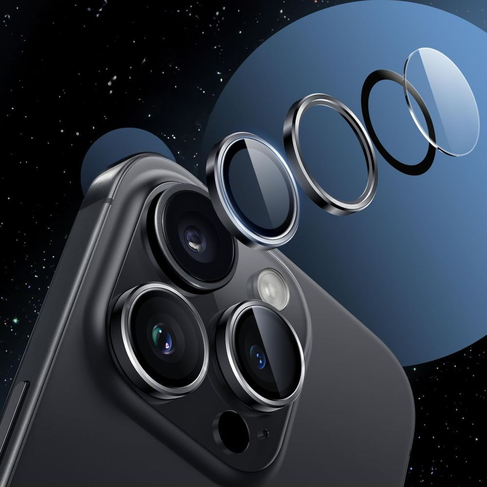 Защитно фолио за задна камера Tech-Protect CamRing Fit+ за Apple iPhone 17, закалено стъкло, прозрачно