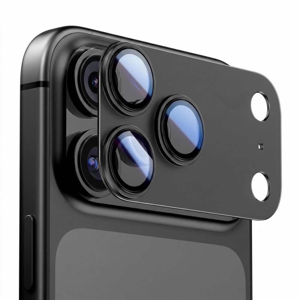 Протектор за задна камера Tech-Protect CamFull Fit+ за Apple iPhone 18 Pro, закалено стъкло, черен