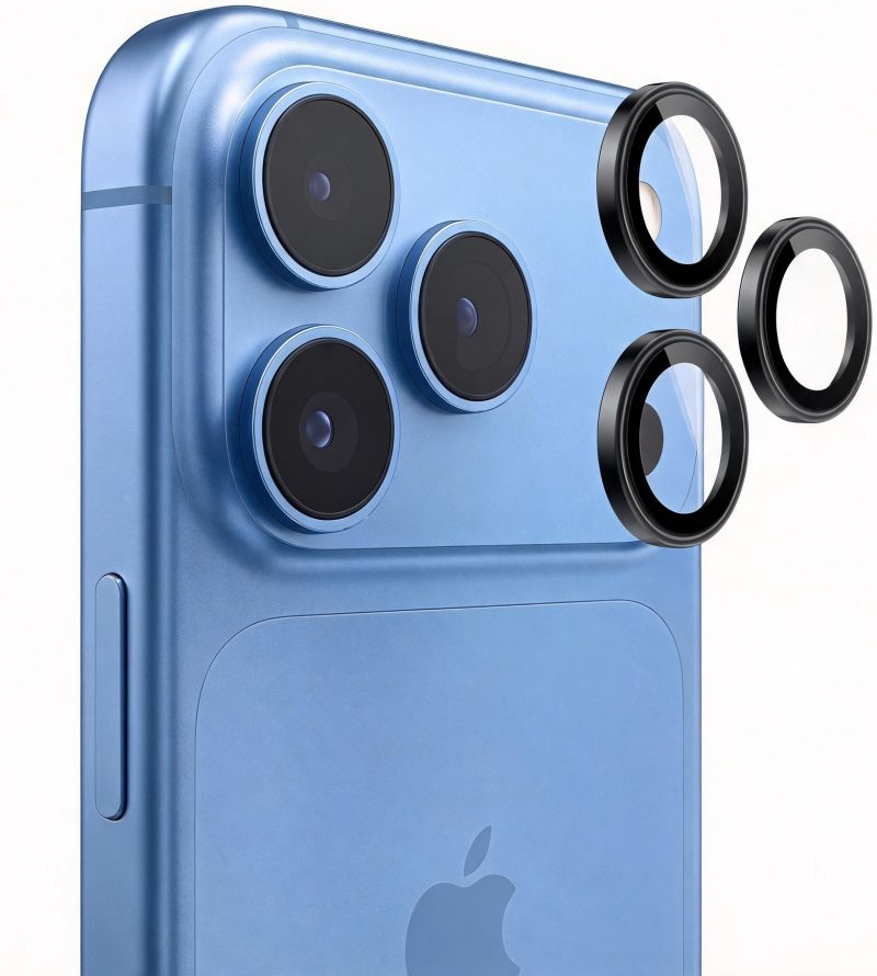 Протектор за задна камера Tech-Protect CamRing Fit+ за Apple iPhone 18 Pro / 18 Pro Max, закалено стъкло, черен