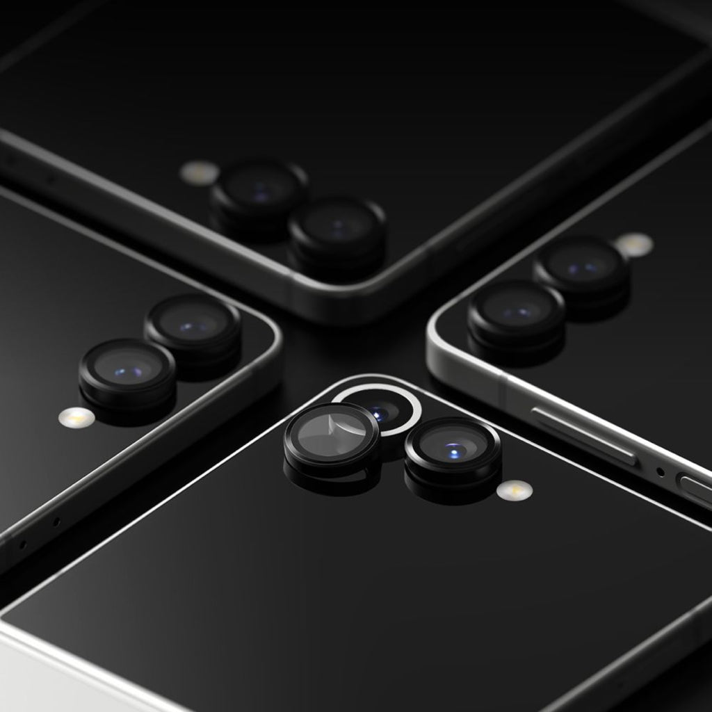 Защитно фолио за задна камера Ringke за Samsung Galaxy Z Flip7 F766, закалено стъкло, комплект от 2 броя, черно