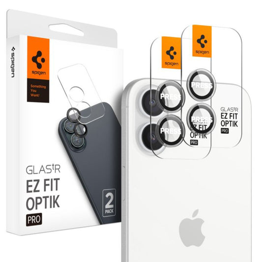 Spigen EZ FIT Защитно фолио за задна камера за Apple iPhone 16 Plus / 16, със защита от стъкло, комплект 2 броя, прозрачно AGL07921