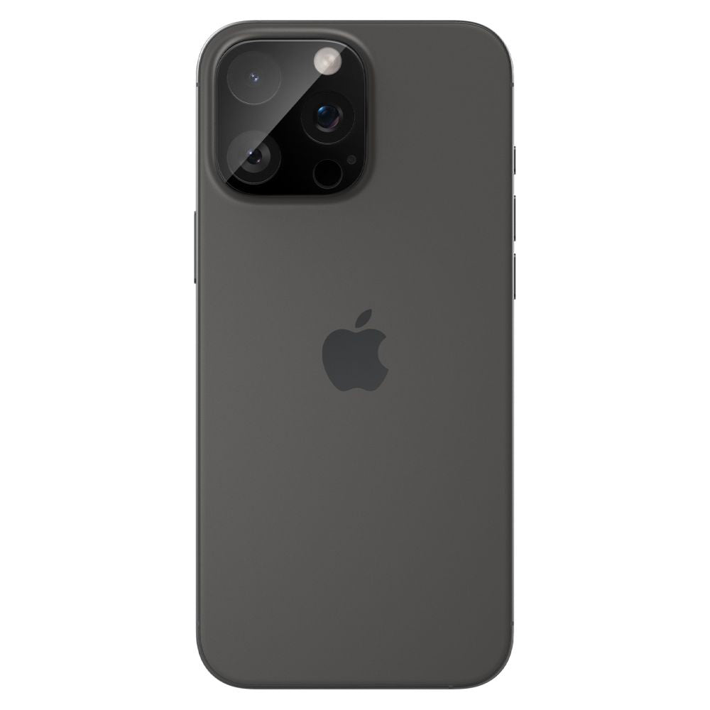 Spigen Optik Защитно фолио за задна камера за Apple iPhone 15 Pro Max / 15 Pro, със стъклена защита, пълно залепване, комплект 2 броя, черно AGL05273