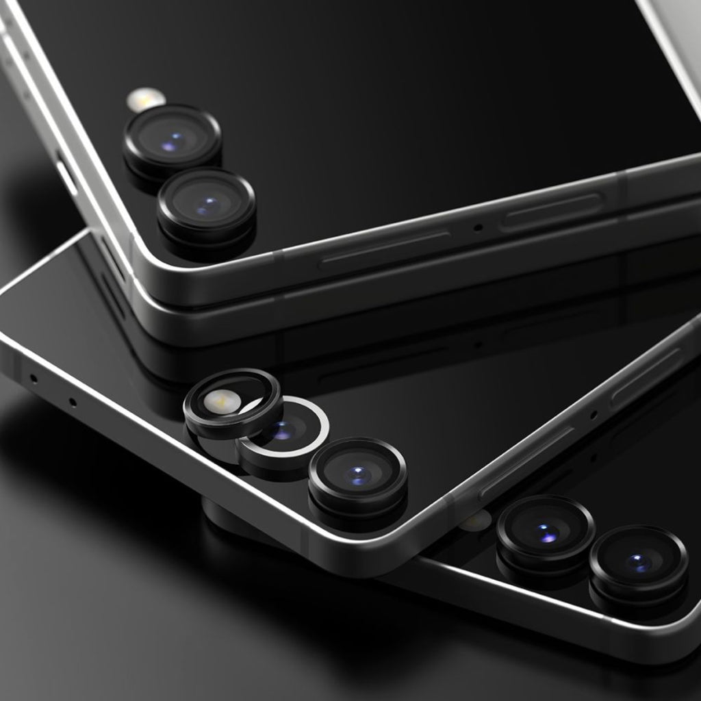 Защитно фолио за задна камера Ringke за Samsung Galaxy Z Flip7 F766, закалено стъкло, комплект от 2 броя, черно