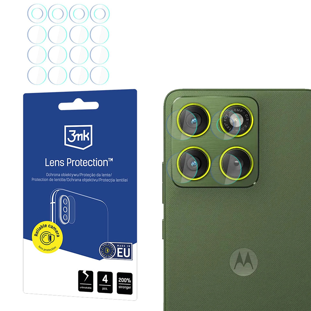 Защитно фолио за задна камера 3MK Protection за Motorola Edge 70, Закалено стъкло, Комплект 4 броя, Прозрачно